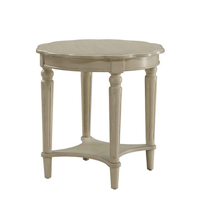 Table de bout ronde à 1 tablette de 24 po de diamètre avec plateau festonné Avarey