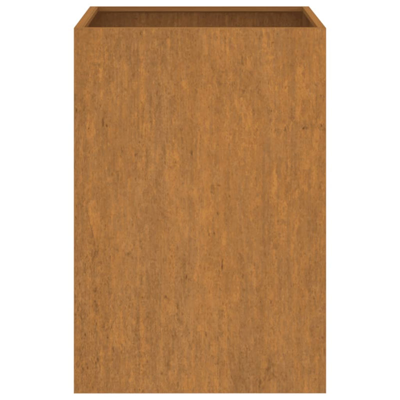 Planter Rusty Corten Steel Medium Tough Corten Steel Planters Outdoor, 16.5" H x 16.5" W x 29.5" D