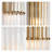 Casandra 4-Light Brushed Brass Solid Crystal Glass Bars Wall Sconce