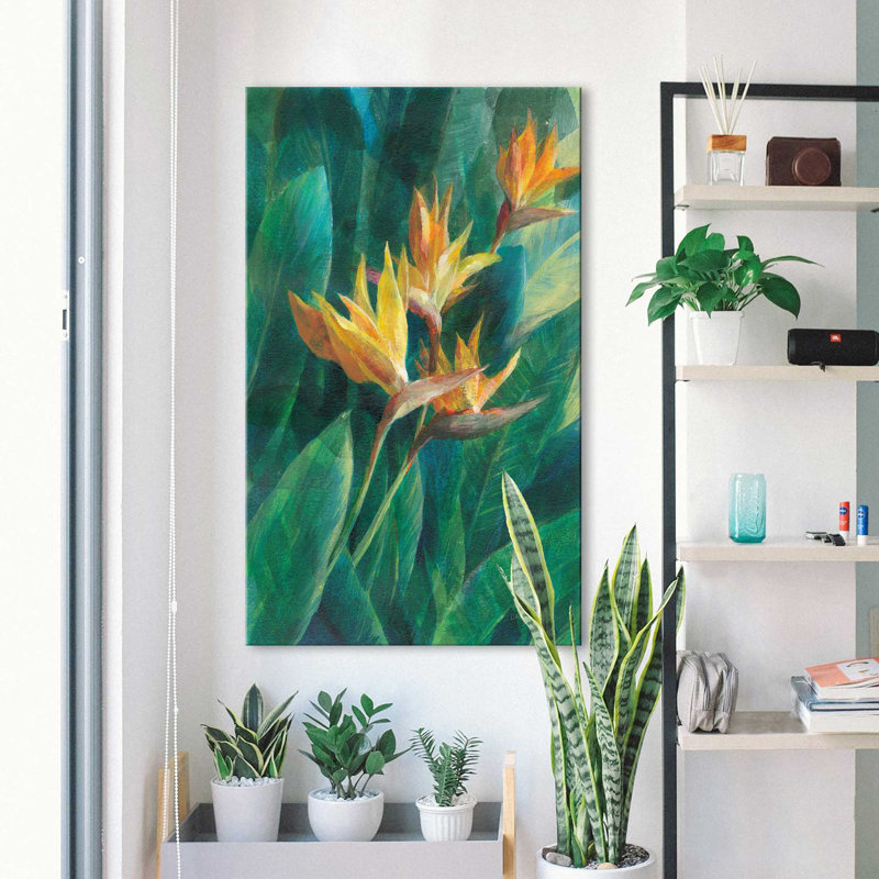 Oiseau du paradis I - Peinture, H 60 po x l 36 po x P 1,5 po, Toile tendue