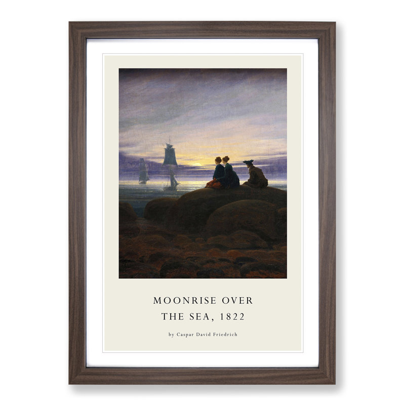 Moonrise over the Sea by Caspar David Friedrich - Picture Frame Painting, 36cm H x 27cm W x 2cm D