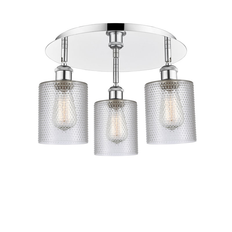 Dublin Glass Semi Flush Mount, Clear, Polished Chrome