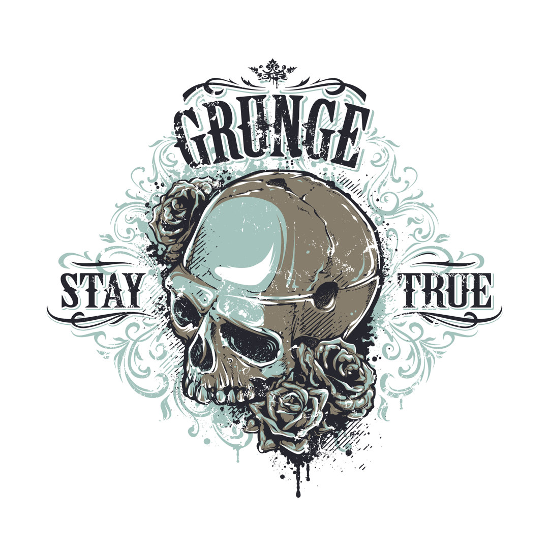 Leinwandbild Grunge Skull Print