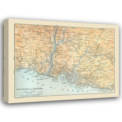 Trent Austin Design® Bertarelli Gallery Wrapped Canvas Art Titled: Genova Italy, Bertarelli 1914