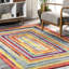 Tapis bleu / rouge / jaune à motif géométrique Horace-19347085