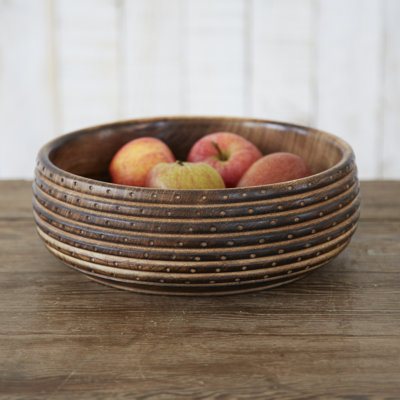 Natural Carved Mango Wood Bowl