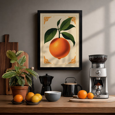 Orange Study Botanical - Framed Print