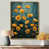 Toile avec cadre flottant or