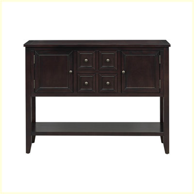 Cambridge Series  Ample Storage Vintage Console Table With Four Small Drawers And Bottom Shelf For Living Rooms, Entrances And Kitchens