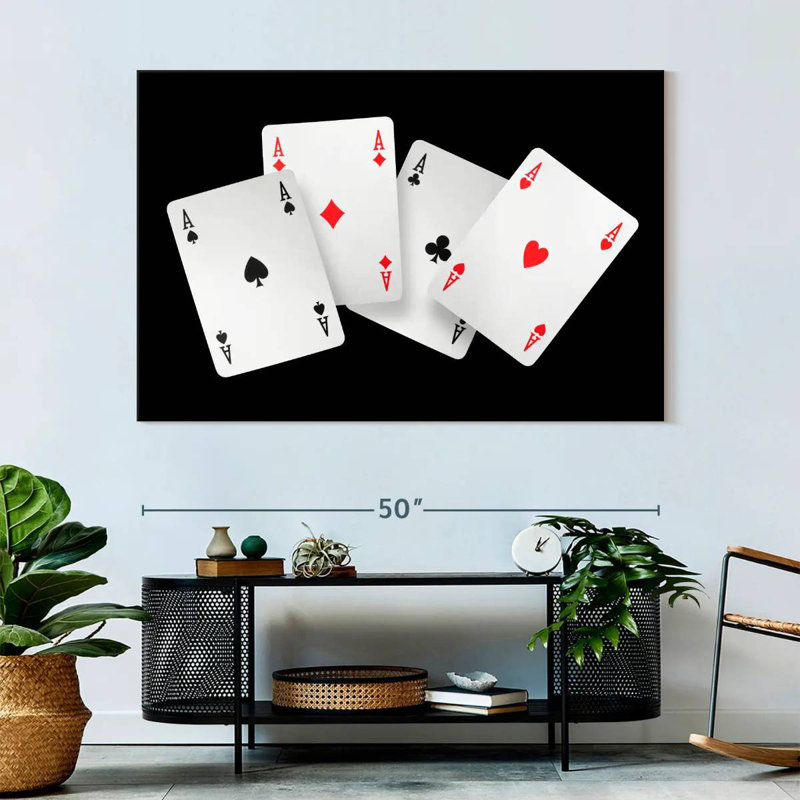 'Four Ace Cards, 34" H x 51" W