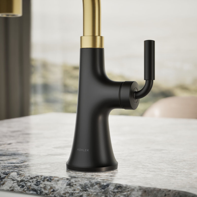 Tone Single-Handle Bar Sink Faucet, Matte Black/Brass