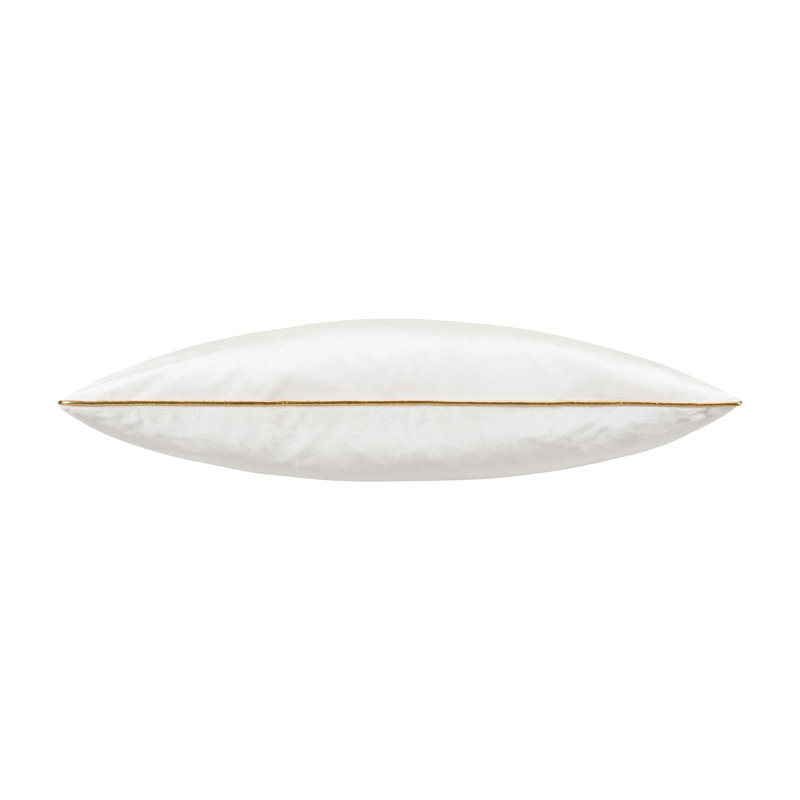 Noah Velvet Square Accent Pillow, White/Gold