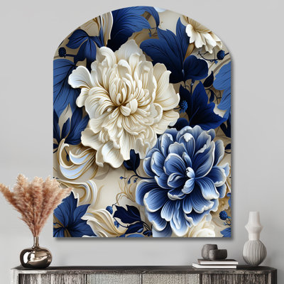 Genola - Asymmetrical floral Metal Wall Decor, Arch Metal Wall Sculpture Print