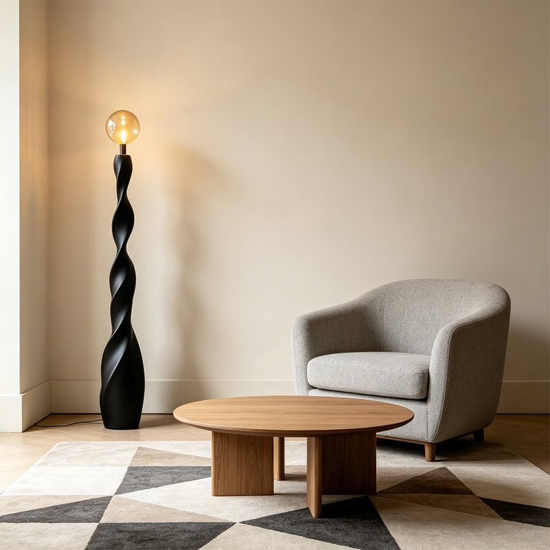Lampes sur pied en plastique noir