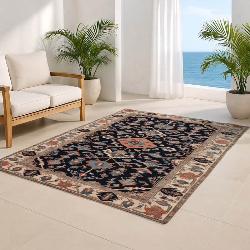 Tapis d'intérieur et d'extérieur gris Persian, Rectangle 4pi x 6 pi