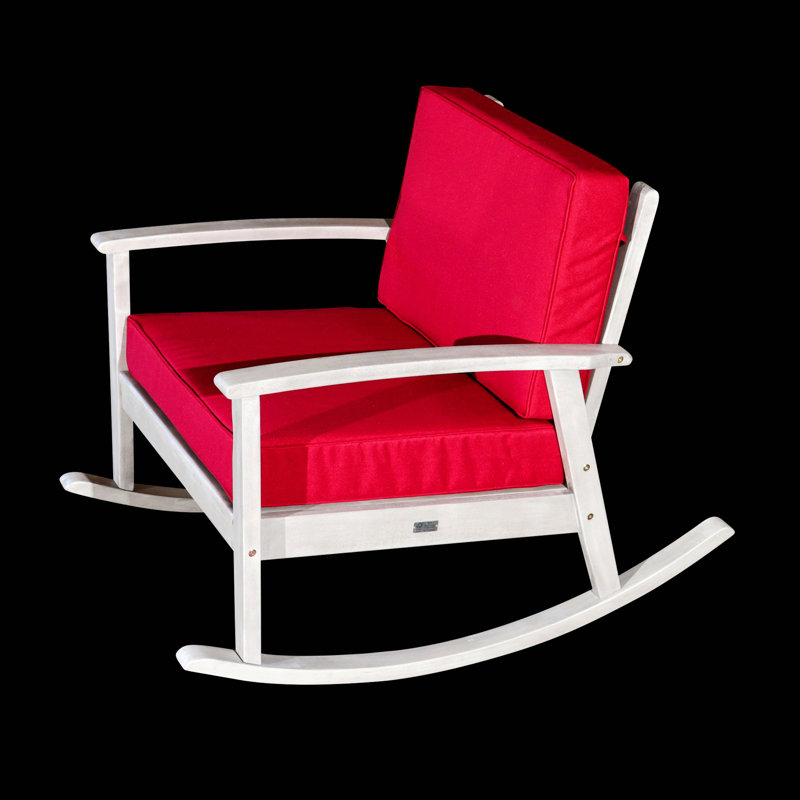 Chaise berçante en bois massif Ingibergur, Bourgogne, Argent