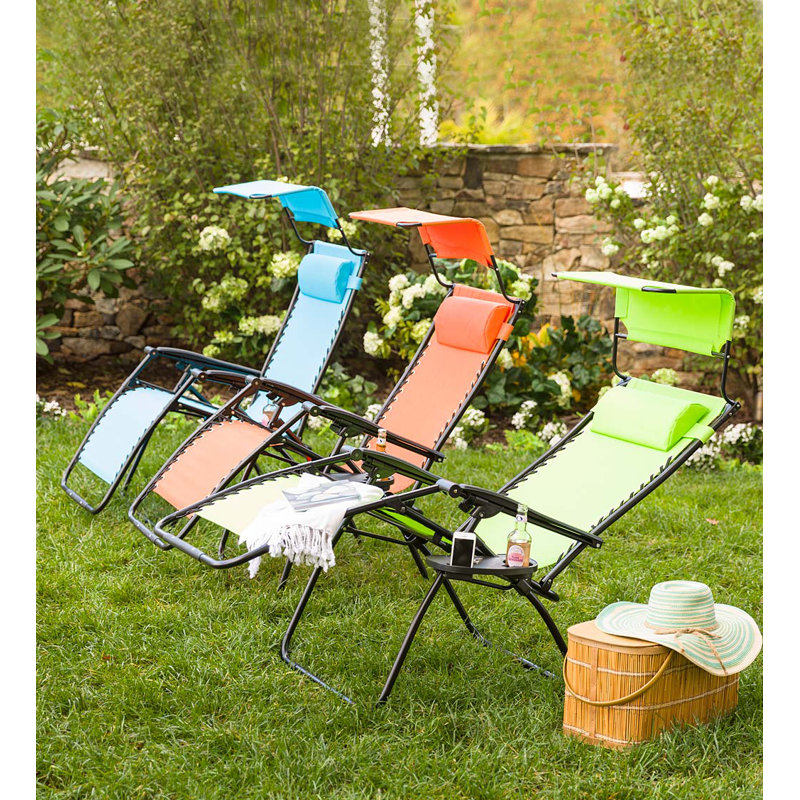 Deluxe Reclining Zero Gravity Chair with Cushion, Light Blue