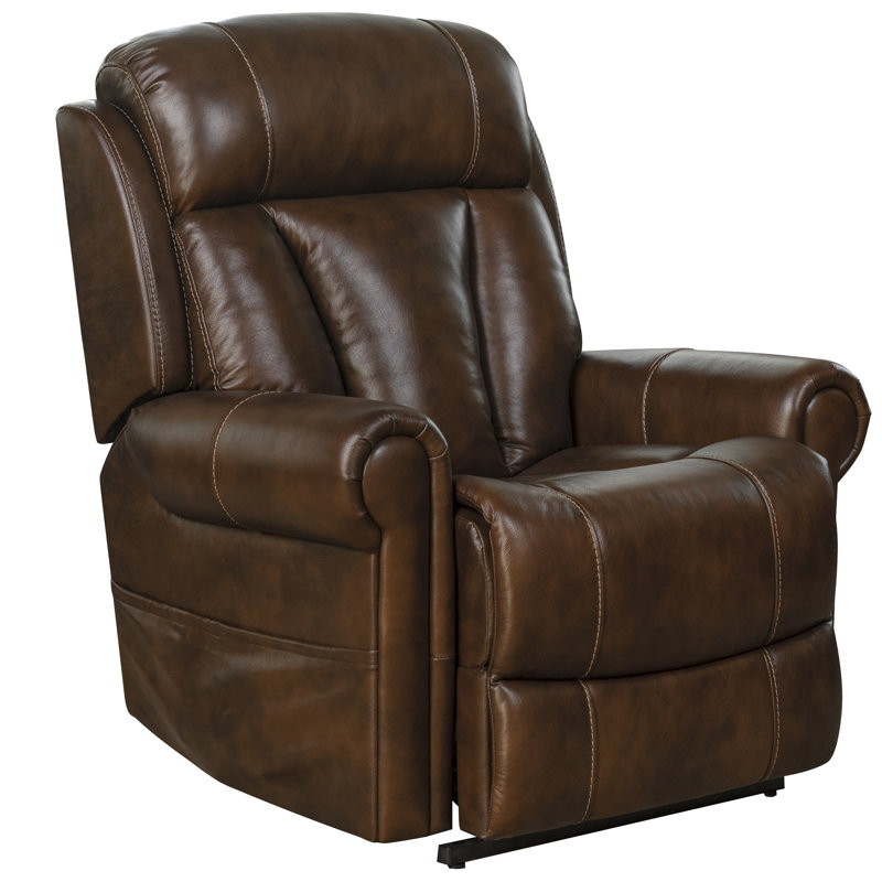 Tayla Lift Assist Power Recliner, Brown Leather Match