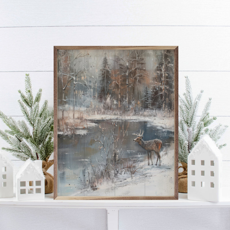 Lakeside Deer 2 par Petals Prints Design, H 10 po x l 8 po