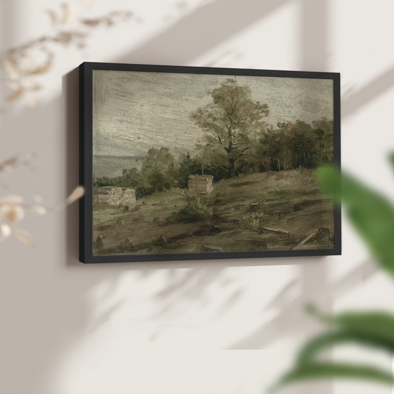Paysages rétro - DCXCI - Reproduction encadrée - Restickable, H 22 po x l 28 po, Noir