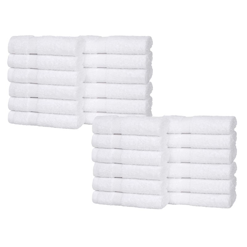  Essuie-mains léger à séchage rapide 100% coton Franklin, Café au lait, 24 Pieces Towel Set