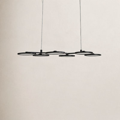 Radia 6 Light Steel Dimmable LED Pendant