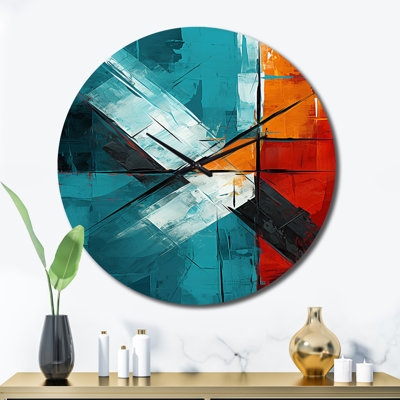 Horloge murale Impossible Logic Of Love Abstract In Teal III