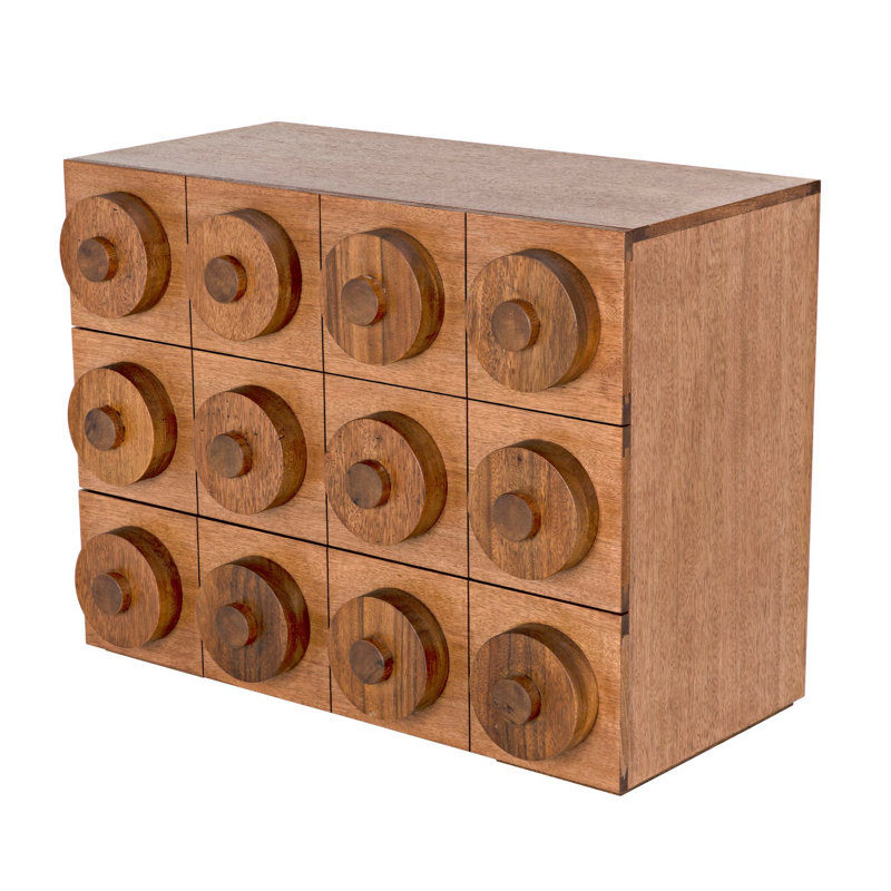 3 - Drawer Solid Wood Dresser, Dark Walnut