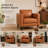Esin Genuine Leather Mid-Century Modern Accent Chair, Compact Single Sofa Chair for Living Room, Urban Apartments, Home Office & Guest Rooms-771622509