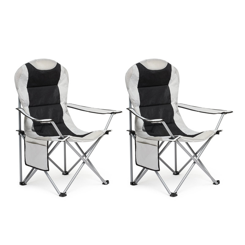 Folding Camping Chair, Black/White