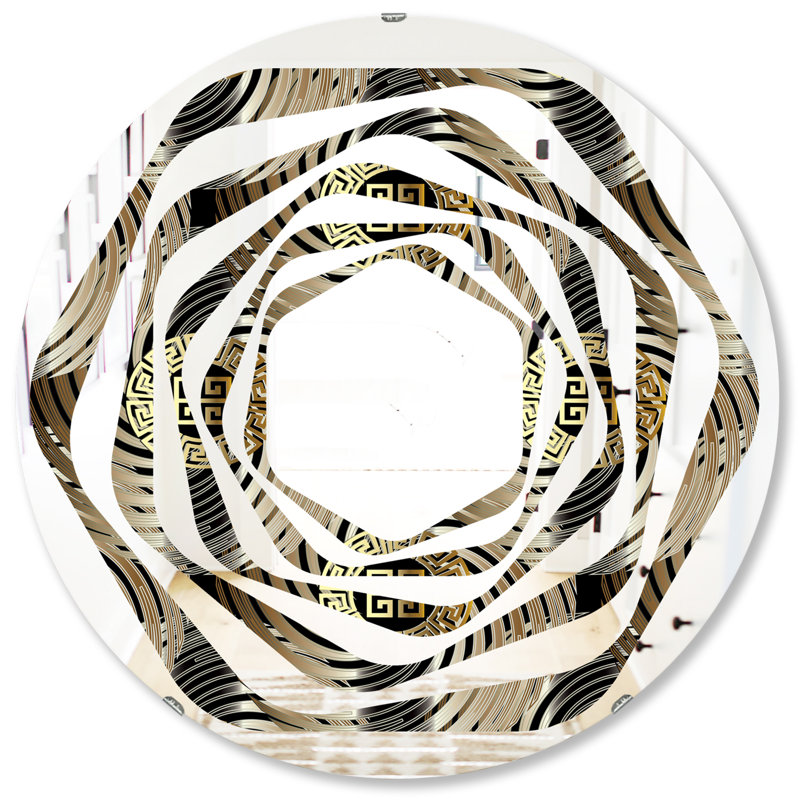 Miroir mural Whirl Circular Abstract I Eclectic, H 31,5 po x l po