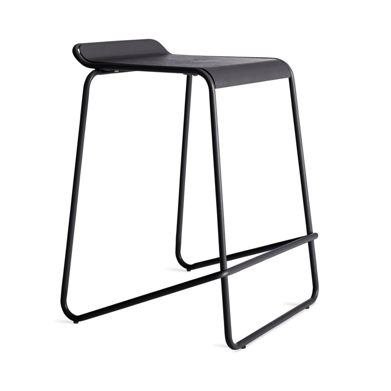 Ready Counter Stool with Metal Frame, Black, Counter Stool (25" Seat Height)