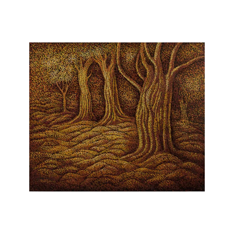 Jungle silencieuse | Huile sur toile | Par Dinesh Gain