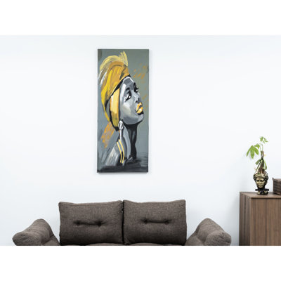 Oversized Grey Canvas Wall Paintings 47'' X 19'' - Hand-Painted Art For Elegant Home Decor Fine Homes