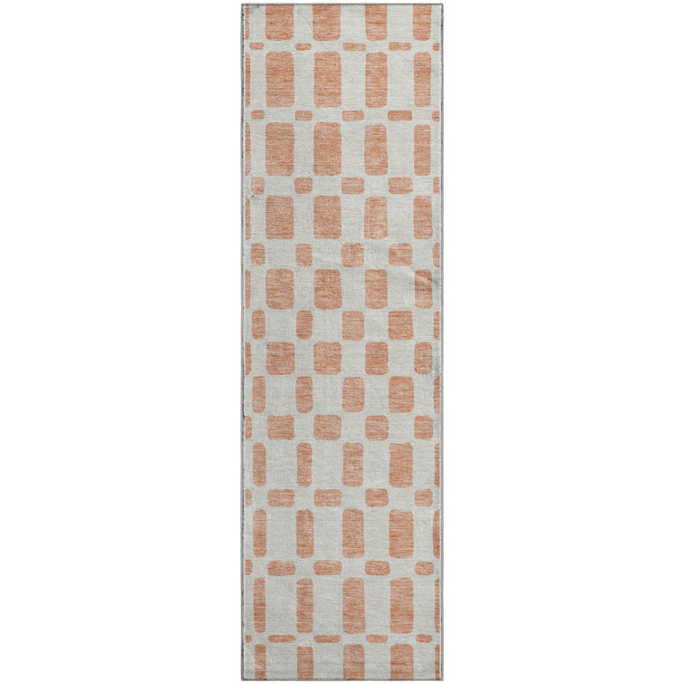 Premium Machine Washable Prisco Peach Rug