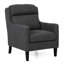 Fauteuil club moderne gris anthracite avec revêtement fin et siège stable avec dossier en cascade