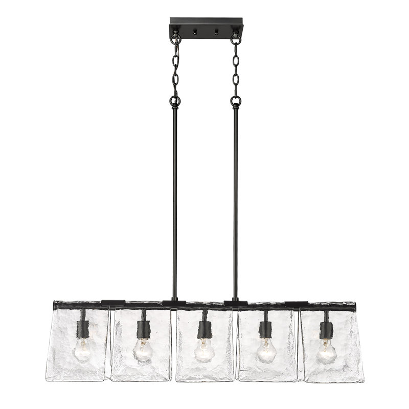 5 - Light Kitchen Island Pendant, Matte Black
