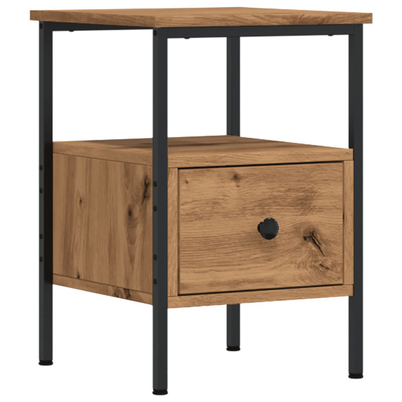 34cm W Manufactured Wood Bedside Table, Artisan Oak
