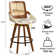 Darries Swivel 26" Counter Height Bar Stools With Cane Rattan Back