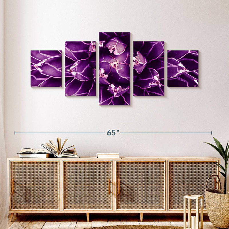 Cactus d'agave mauve, H 24 po x l 55 po