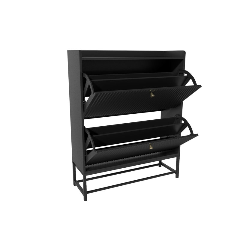 20 Pair Flip Down Shoe Storage, Black