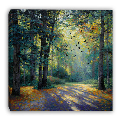 Forest Light Path Wrapped Canvas Wall Art
