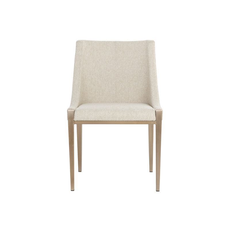 Adrina 18.75'' H Fabric Upholstered Parsons Chair - Taupe, Cream