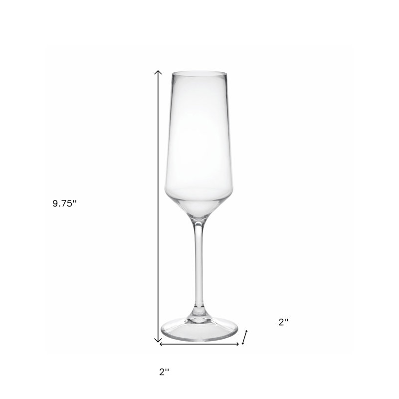 Ensemble de quatre flûtes en plastique Tritan