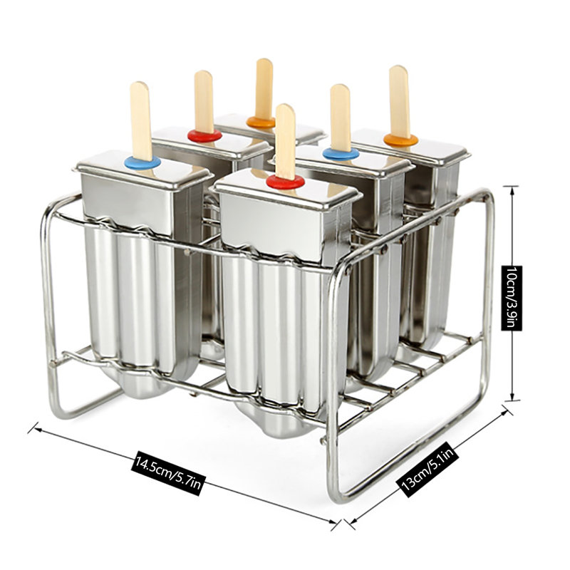 6 PCS Stainless Steel Popsicle Molds
