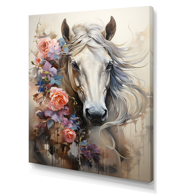 Graffiti Urban Trot majestueux cheval I, Toile tendue, H 32 po x l 16 po x P 1 po