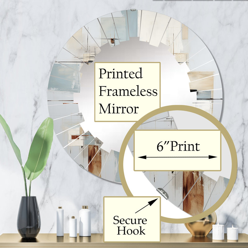 Woodhull - Modern Wall Mirror Round, 32 po x 32 po