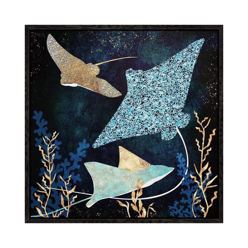 Metallic Stingray II - Print on Canvas, 66.04 cm H x 66.04 cm W, Black Framed