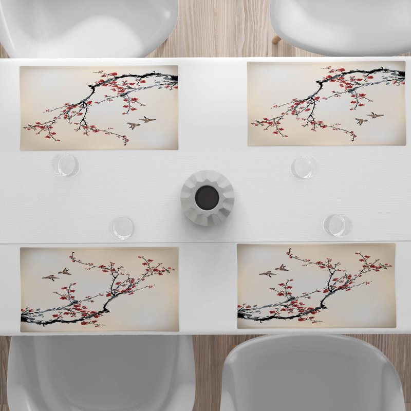 Polyester Floral Rectangle Placemat