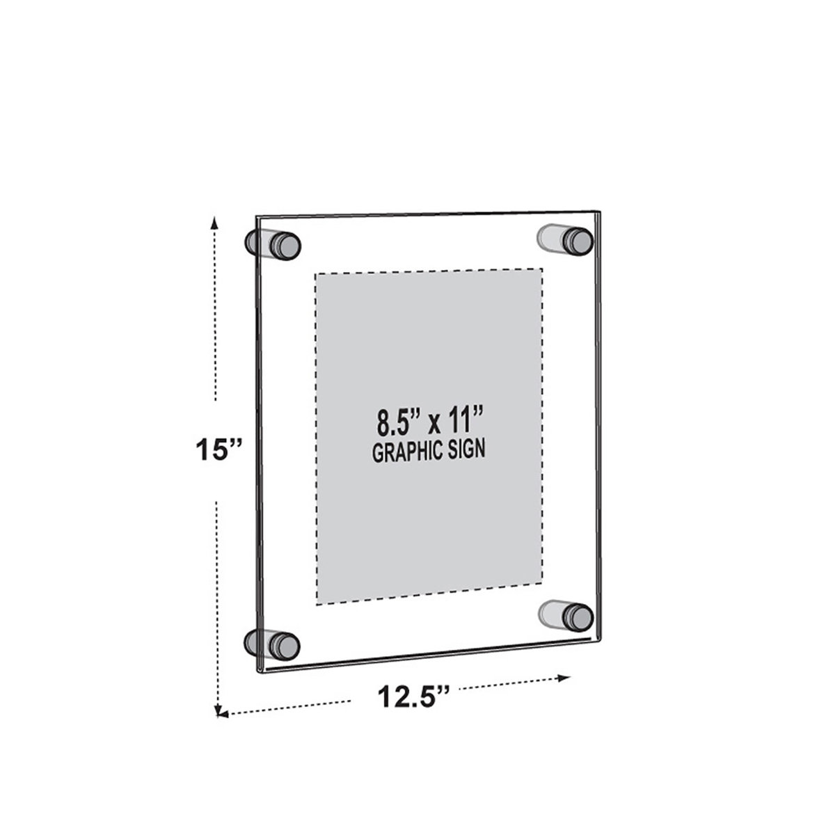 Azar Displays Floating Acrylic Gallery Wall Set of Four Floating Frames ...